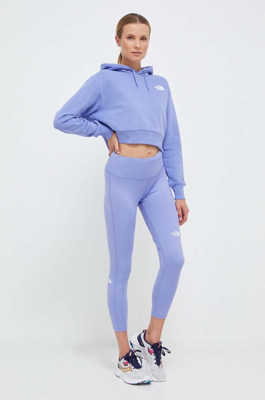 

Спортивные леггинсы The North Face женские цвет фиолетовый однотонные