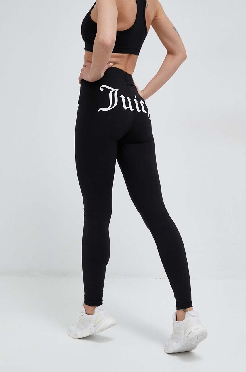 

Легінси Juicy Couture жіночі колір чорний з принтом