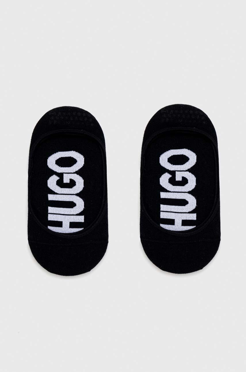 Levně Ponožky HUGO 2-pack dámské, černá barva, 50491526