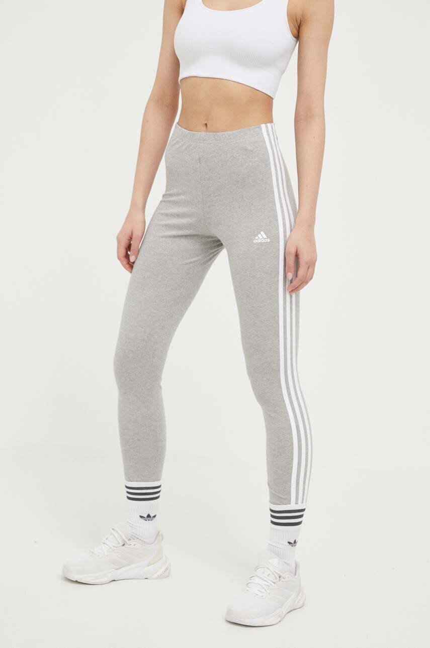 adidas colanti femei, culoarea gri, cu imprimeu