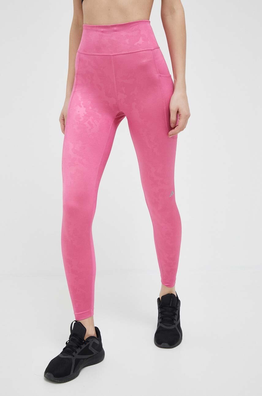 adidas Performance leggins de alergare DailyRun culoarea roz, modelator