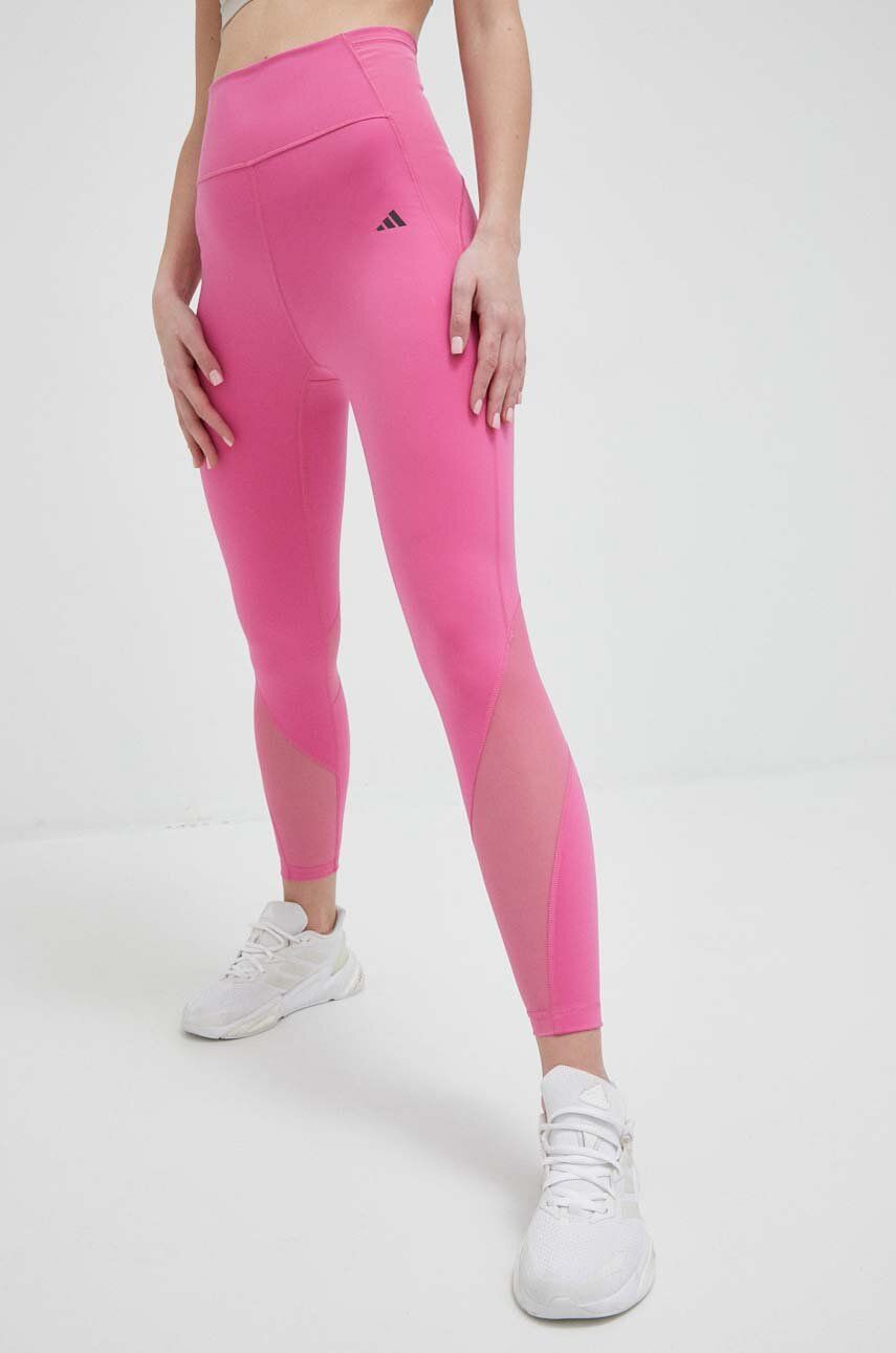 adidas Performance leggins de antrenament Tailored HIIT culoarea roz, neted adidas adidas