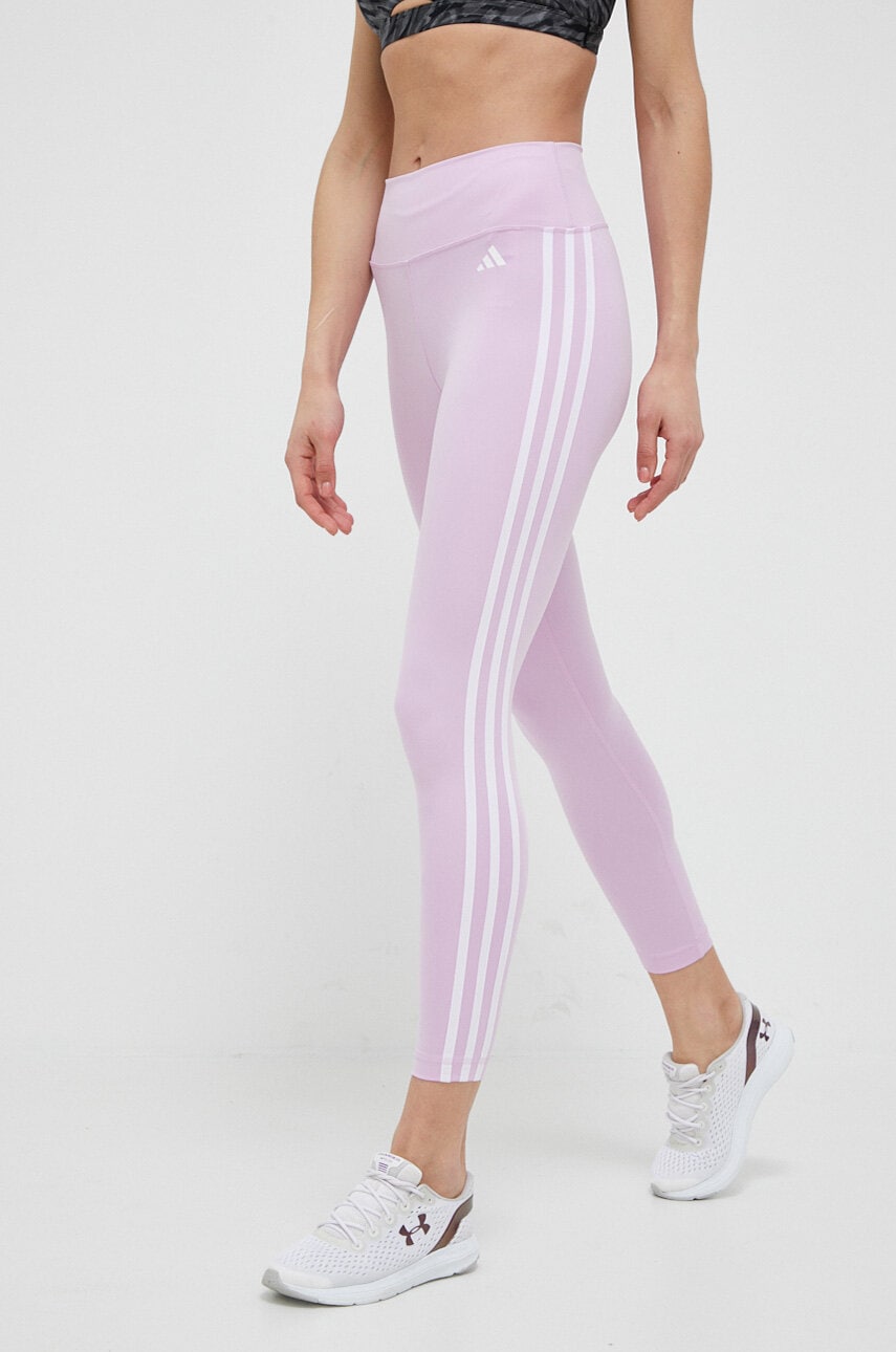 adidas Performance leggins de antrenament Train Essentials culoarea violet, cu imprimeu