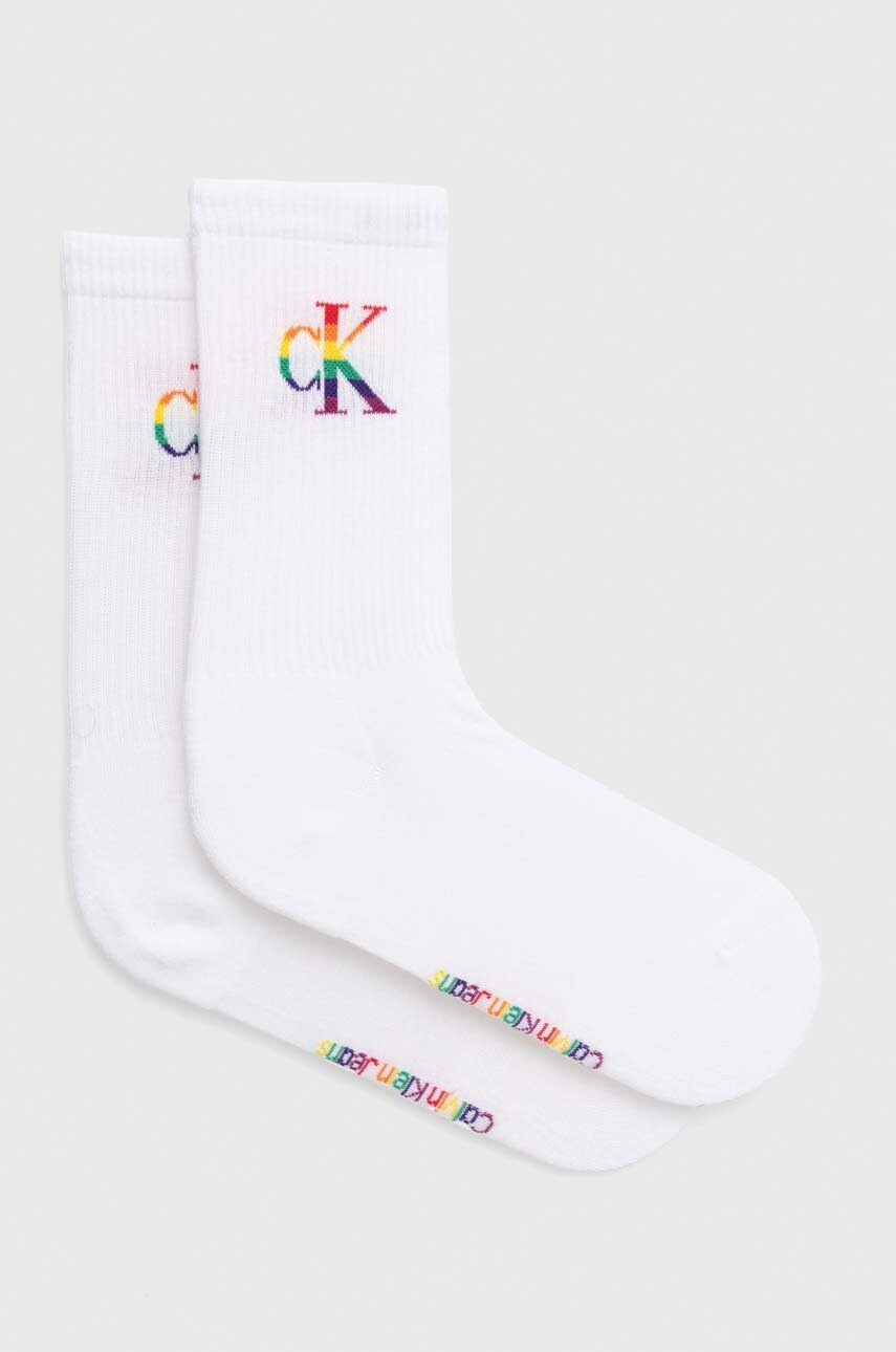 

Чорапи Calvin Klein в бяло, Бял