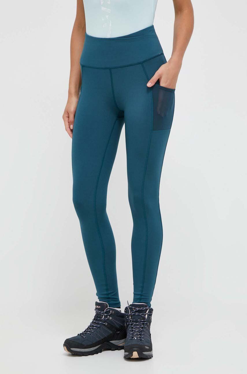 Columbia Leggins Sport Windgates Femei, Culoarea Verde, Modelator