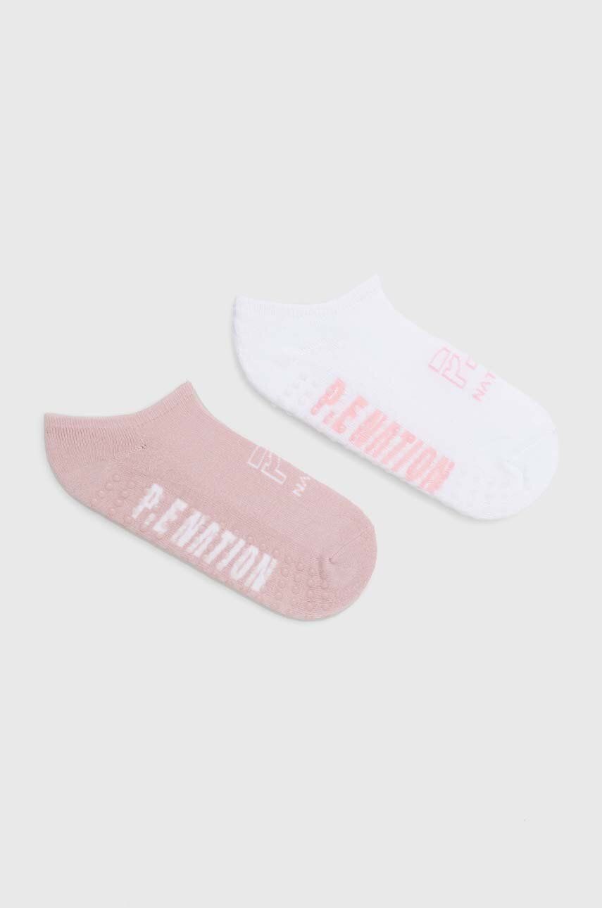 Ponožky P.E Nation 2-pack dámské, růžová barva - růžová - 77 % Bavlna
