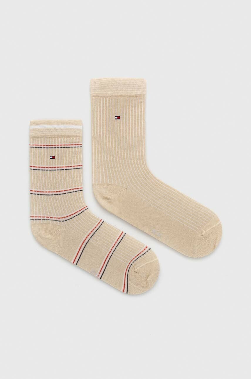 

Шкарпетки Tommy Hilfiger 2-pack жіночі колір бежевий