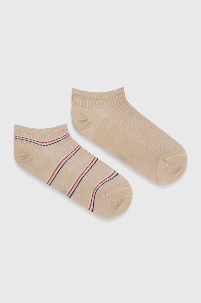 

Шкарпетки Tommy Hilfiger 2-pack жіночі колір бежевий