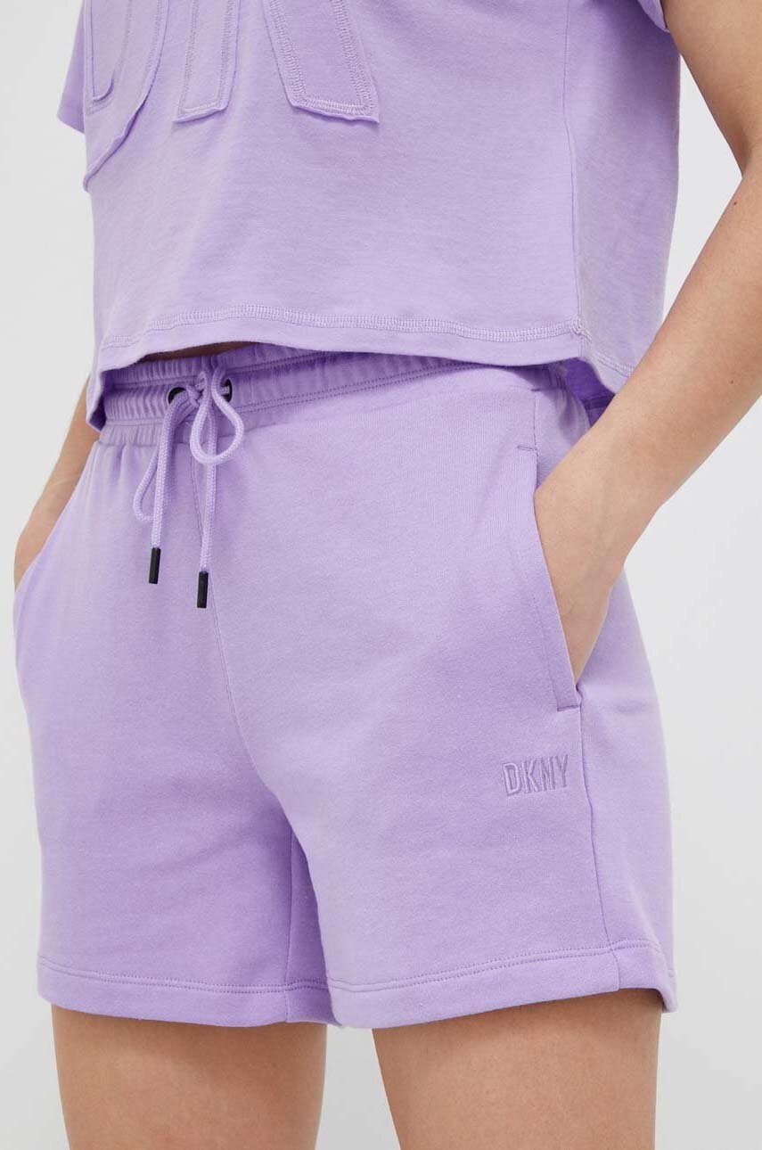 

Шорти Dkny жіночі колір фіолетовий однотонні висока посадка