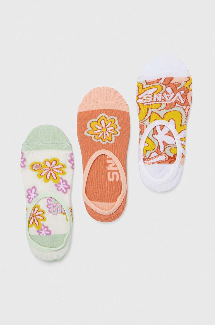 Vans sosete 3-pack femei, culoarea portocaliu