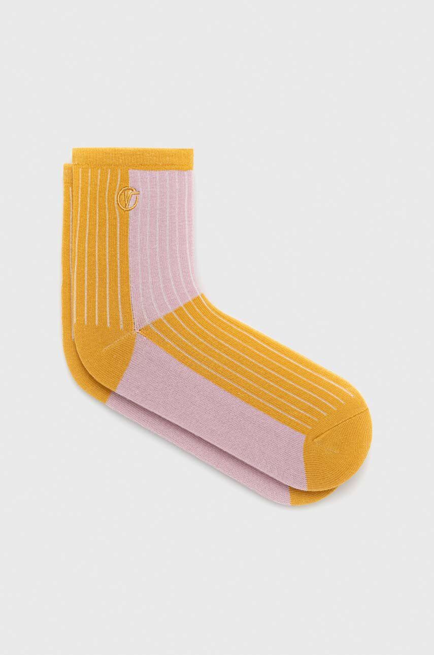 Ponožky Vans dámske, žltá farba