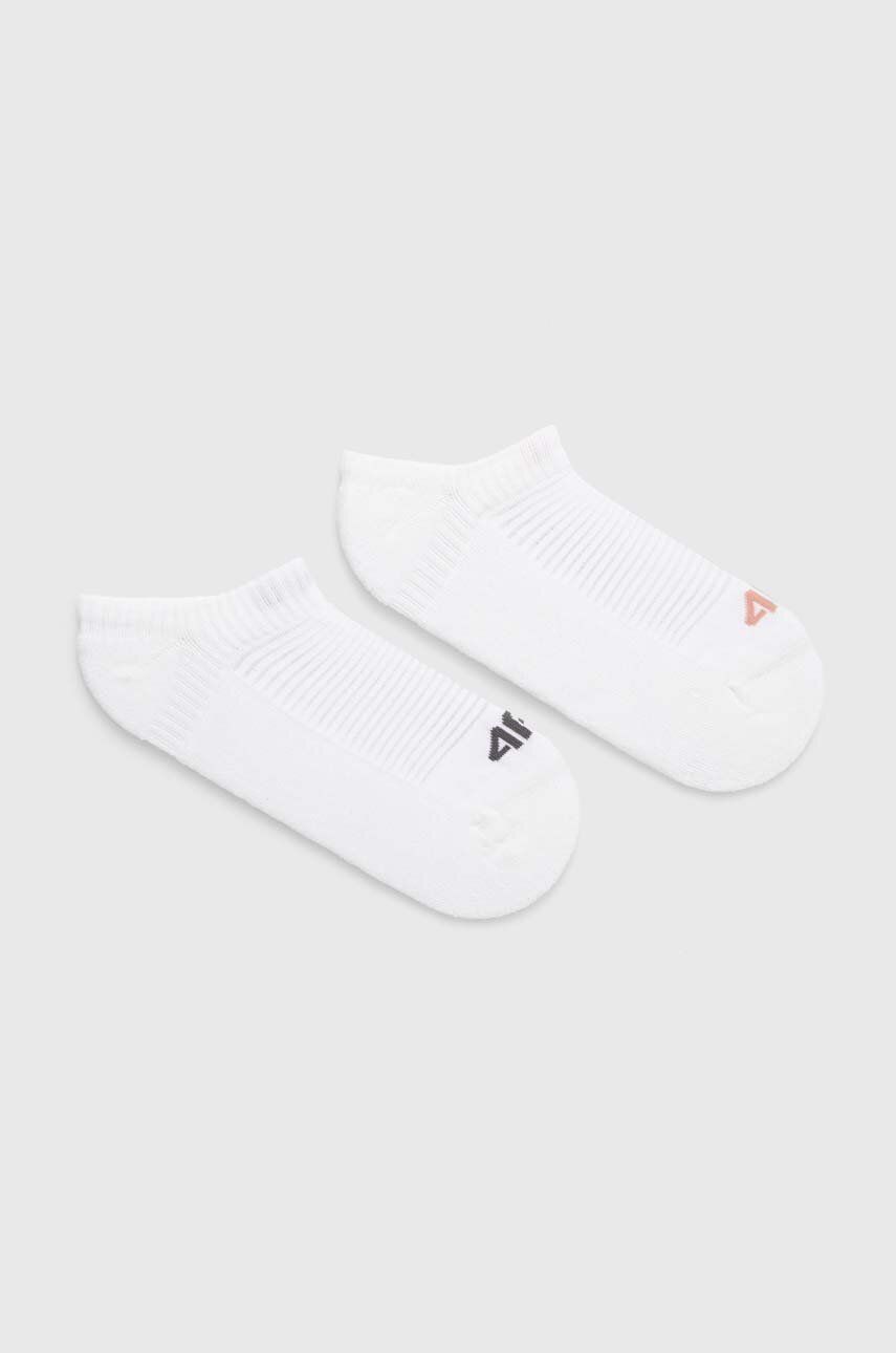Ponožky 4F 2-pack dámské, bílá barva - bílá -  60 % Polyester