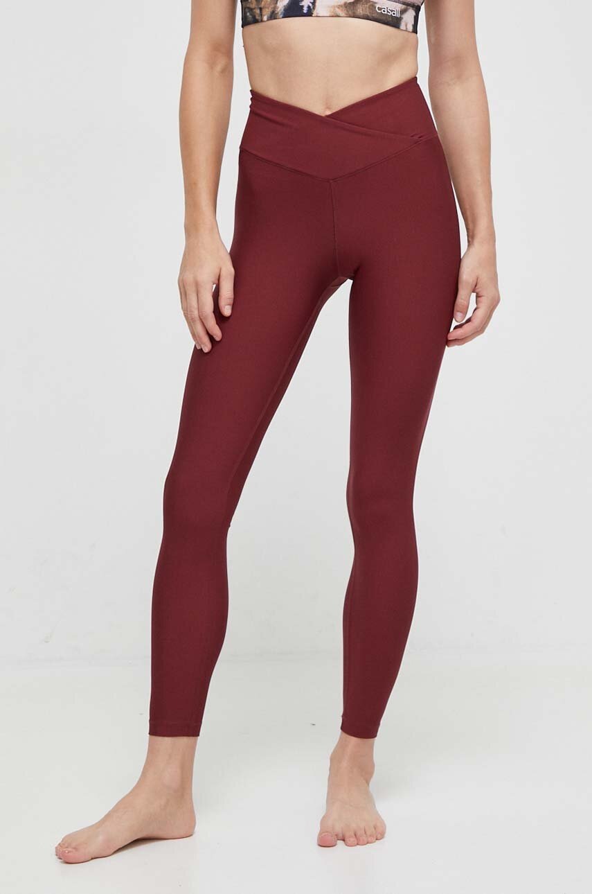 Casall jambiere de yoga culoarea bordo, neted