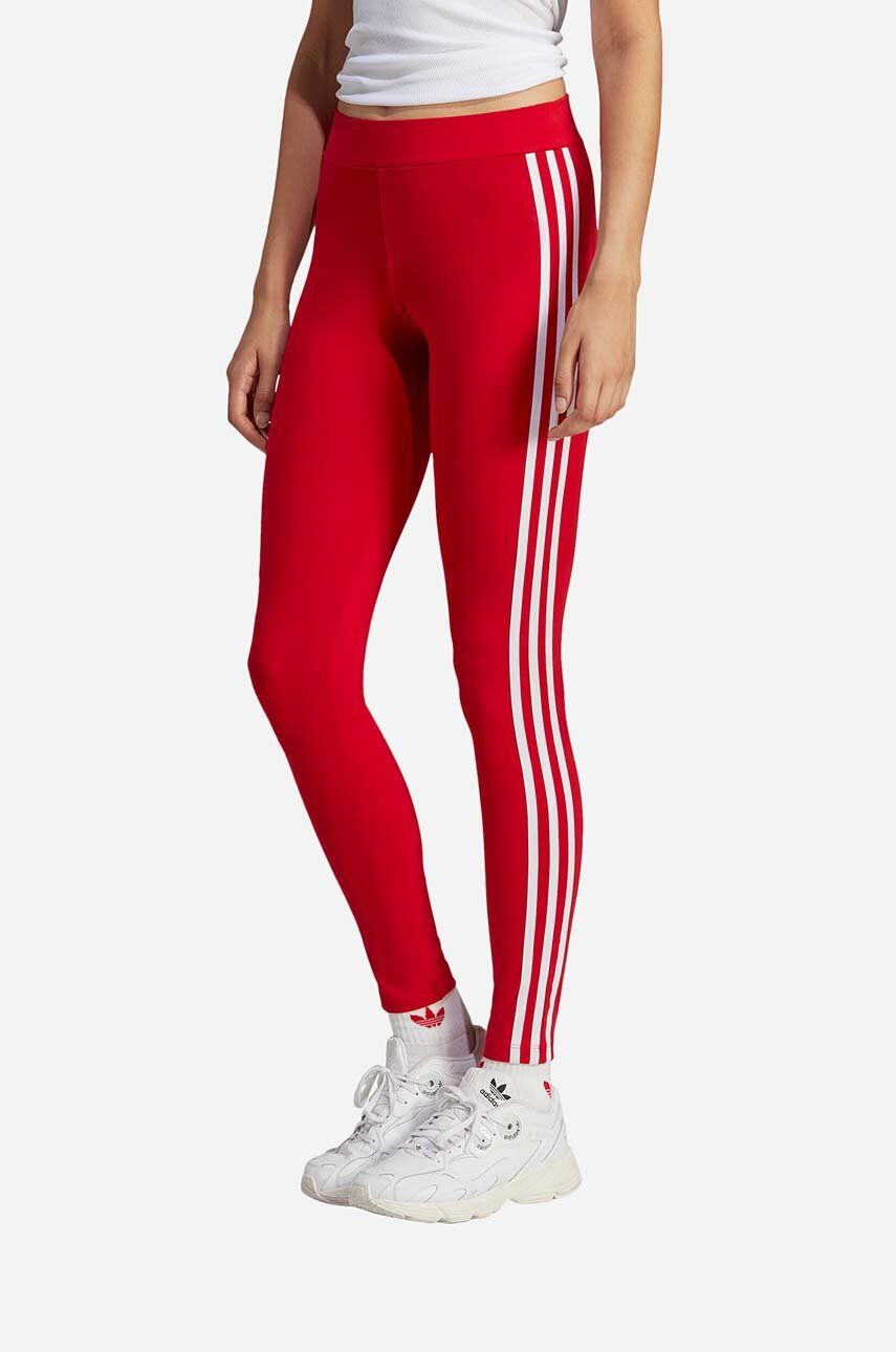 Tajice adidas Originals za žene, boja: crvena, s aplikacijom, IB7382-red