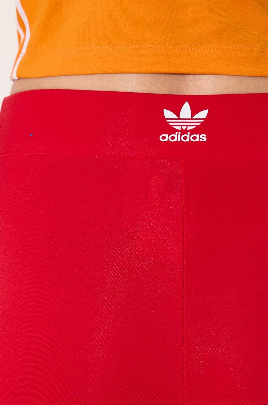 Tajice adidas Originals za žene, boja: crvena, s aplikacijom, IB7382-red