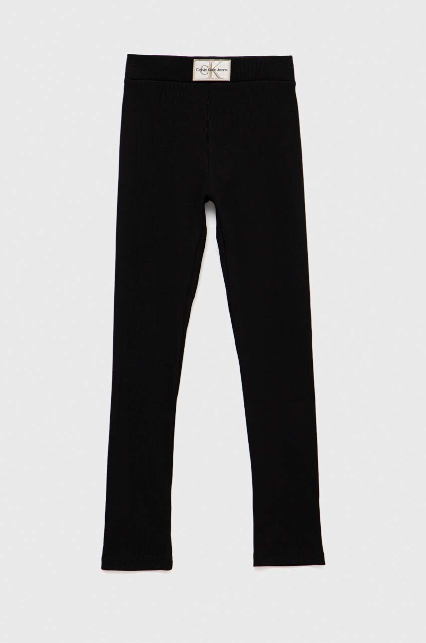 

Детски клин Calvin Klein Jeans в черно с апликация, Черен