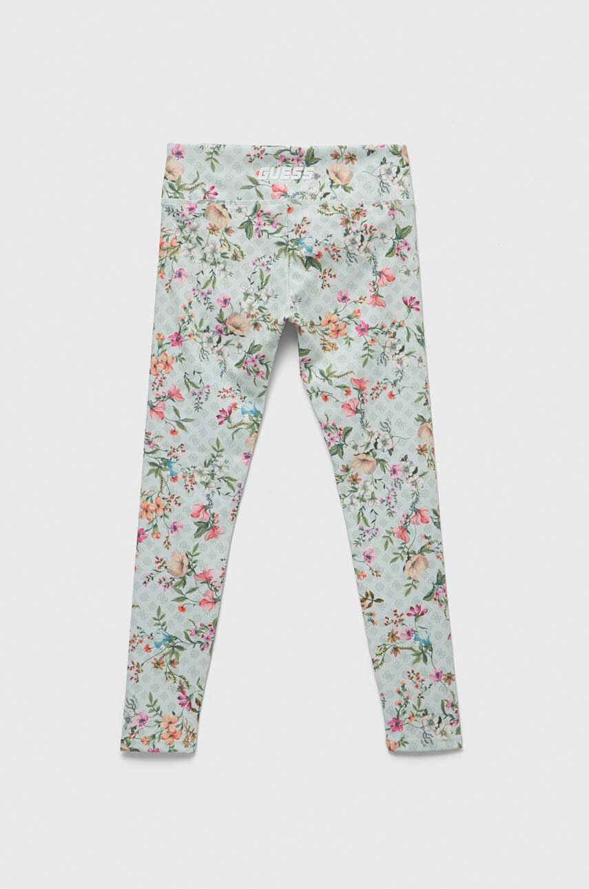 Детские леггинсы Guess цвет зелёный с узором Детские леггинсы Guess цвет зелёный с узором