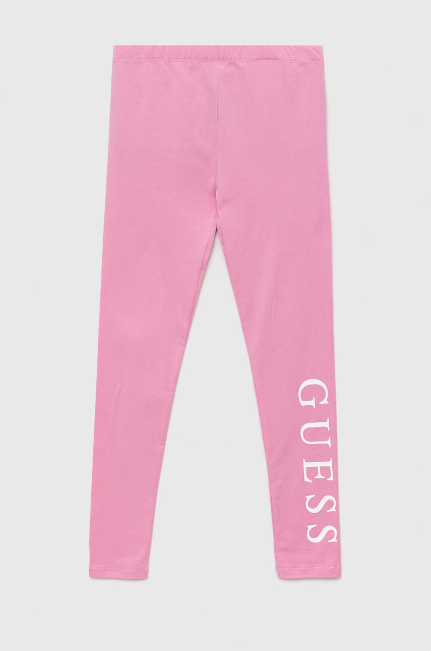 

Детские леггинсы Guess цвет розовый с принтом