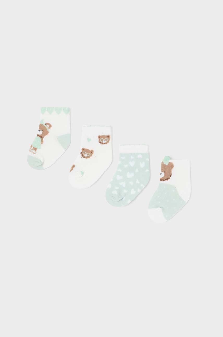 Kojenecké ponožky Mayoral Newborn 4-pack zelená barva - zelená -  63 % Bavlna