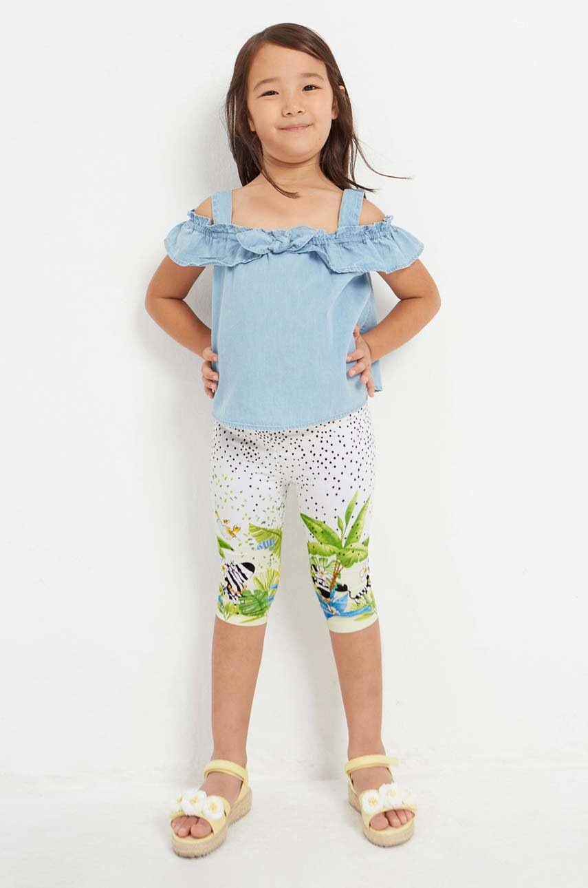 Дитячі легінси Mayoral колір білий візерунок Дитячі легінси Mayoral колір білий візерунок