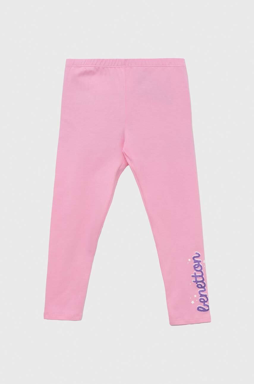 

Детские леггинсы United Colors of Benetton цвет розовый с принтом