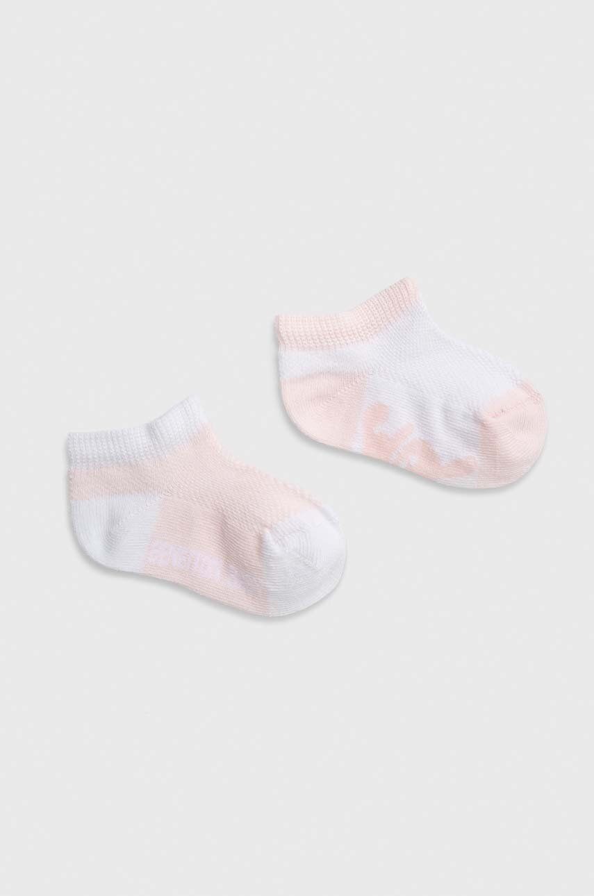 Levně Dětské ponožky United Colors of Benetton 2-pack růžová barva