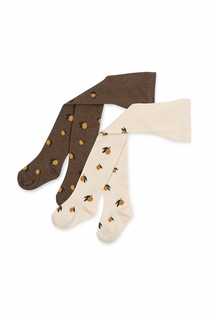 Дитячі колготки Konges Sløjd 2-pack колір жовтий Дитячі колготки Konges Sløjd 2-pack колір жовтий