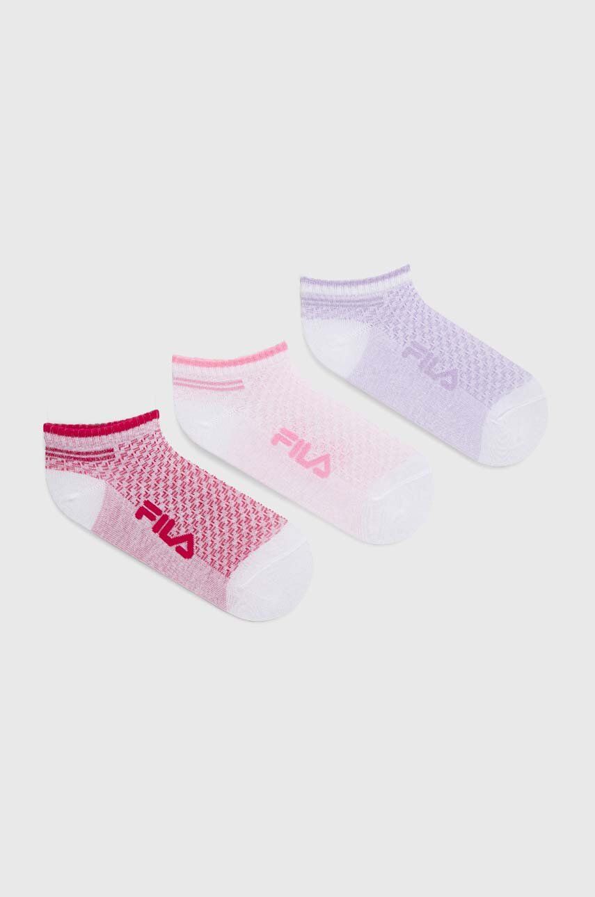 Detské ponožky Fila 3-pak fialová farba