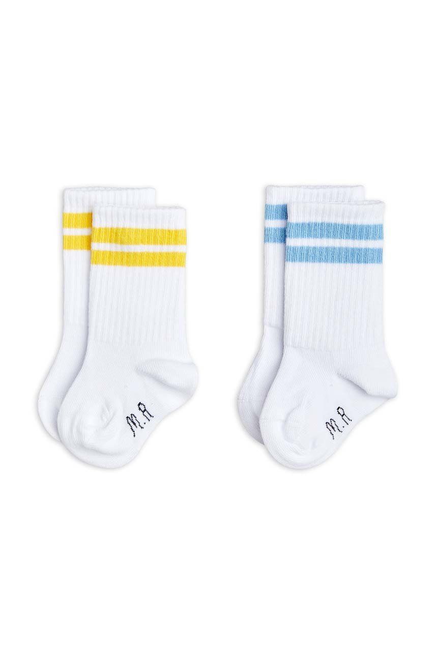 Dětské ponožky Mini Rodini 2-pack bílá barva - bílá -  80 % Organická bavlna