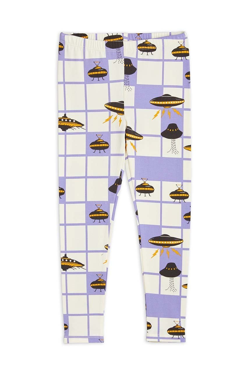 Дитячі легінси Mini Rodini колір фіолетовий візерунок