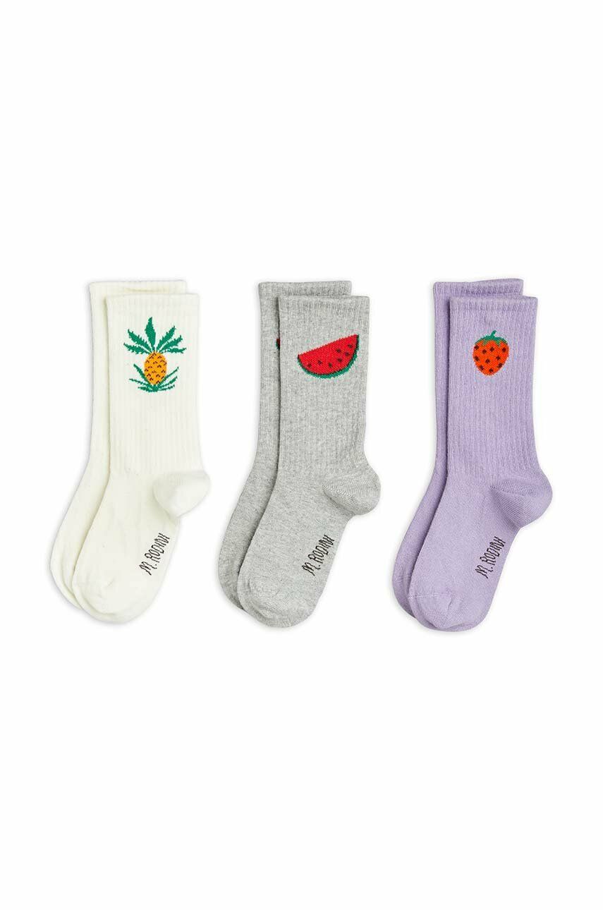 Dětské ponožky Mini Rodini 3-pack fialová barva - fialová -  80 % Organická bavlna