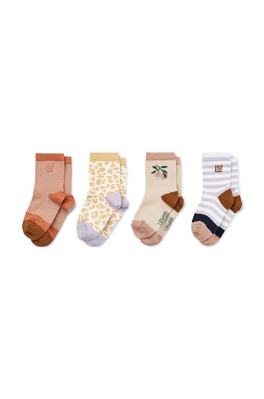 Levně Dětské ponožky Liewood 4-pack béžová barva