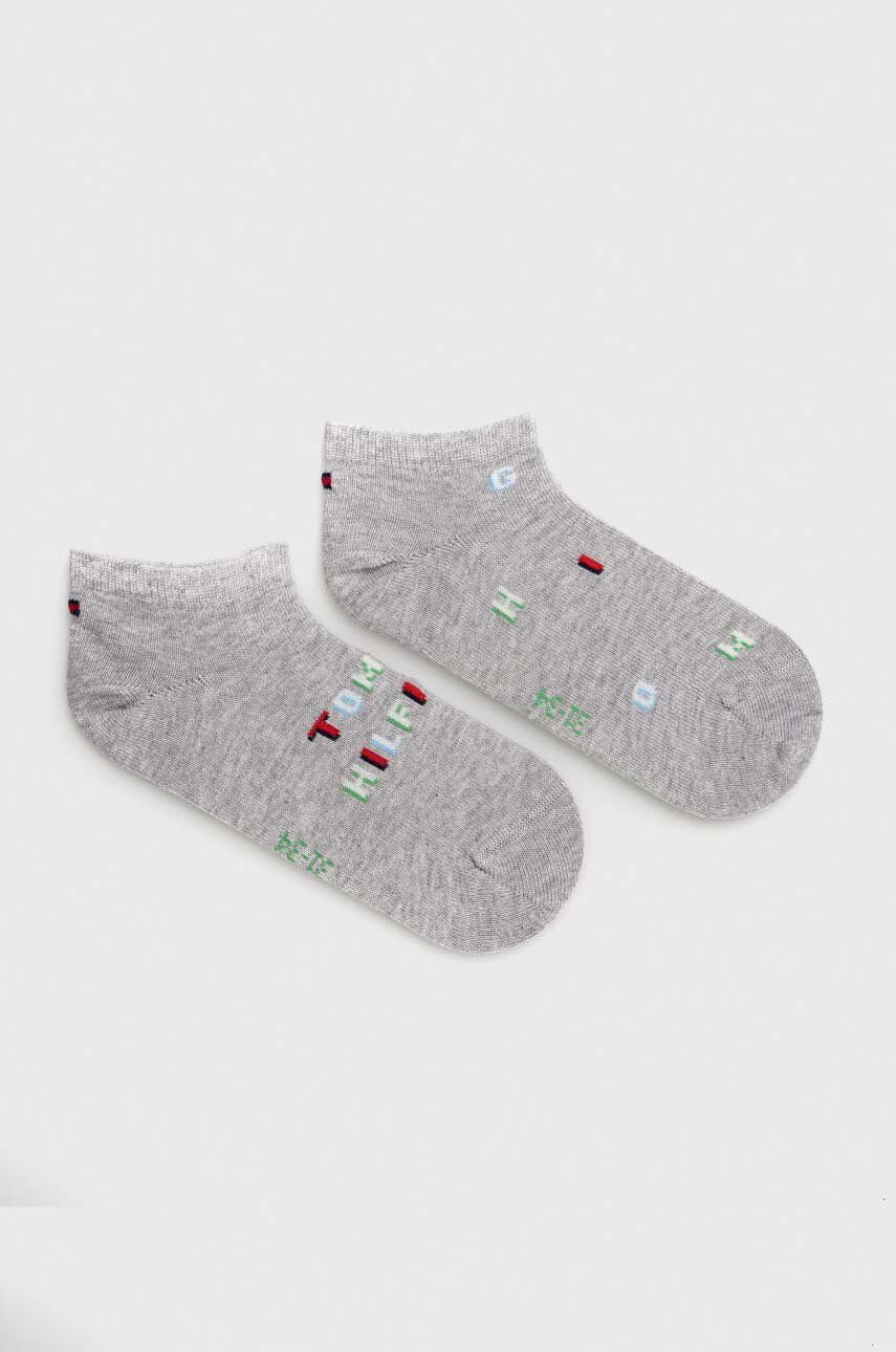 Dětské ponožky Tommy Hilfiger 2-pack šedá barva - šedá -  72 % Bavlna