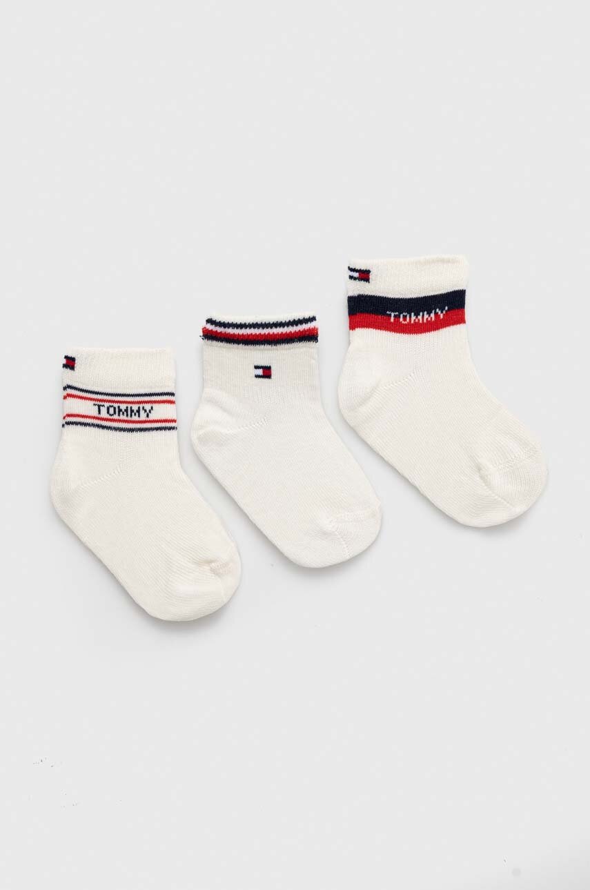 

Дитячі шкарпетки Tommy Hilfiger 3-pack колір бежевий