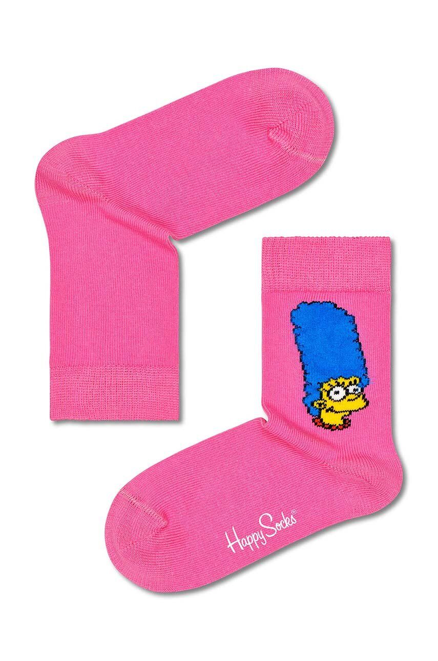 Happy Socks sosete copii Marge culoarea roz