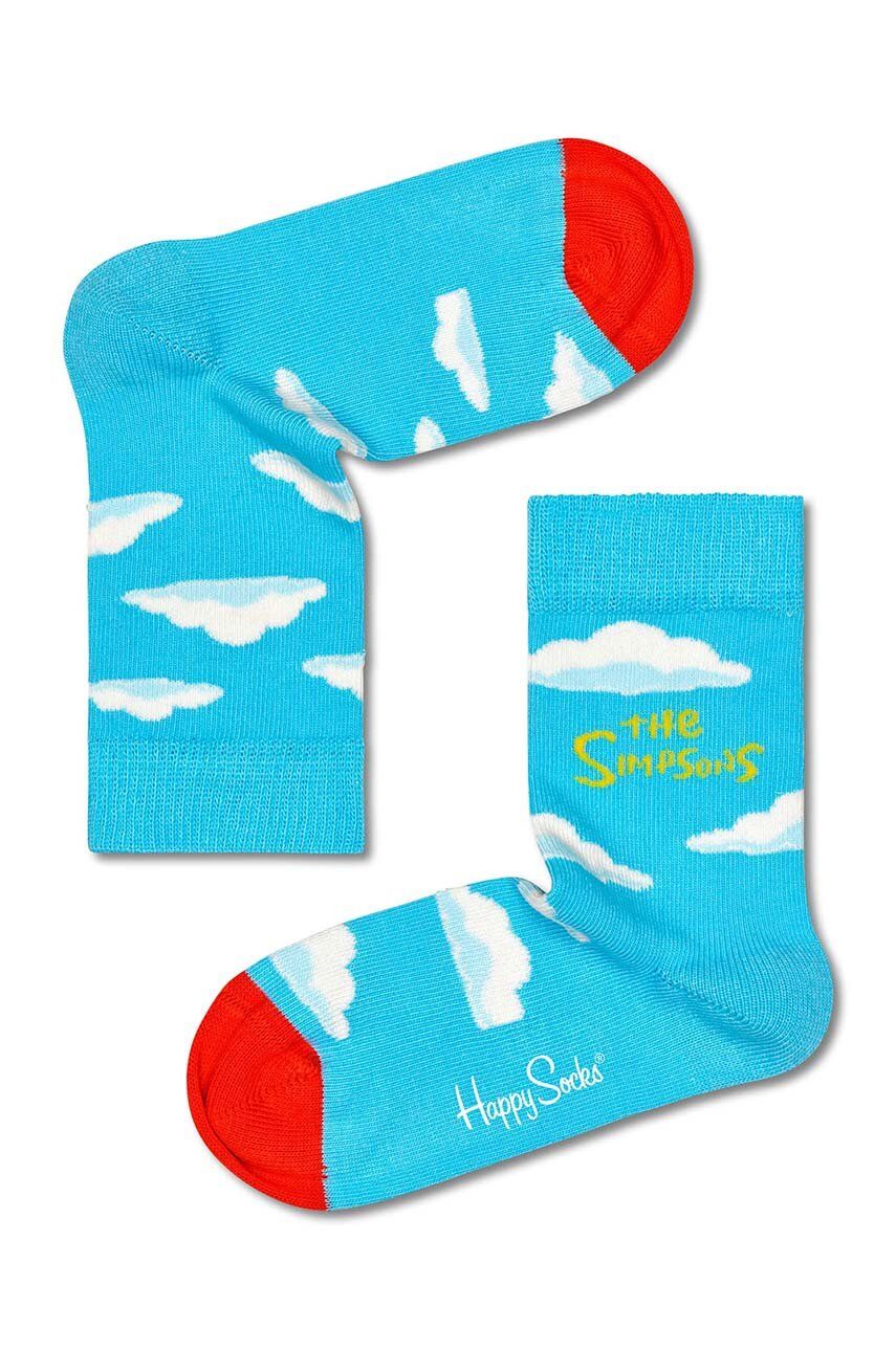 Dětské ponožky Happy Socks Clouds - modrá -  79 % Organická bavlna