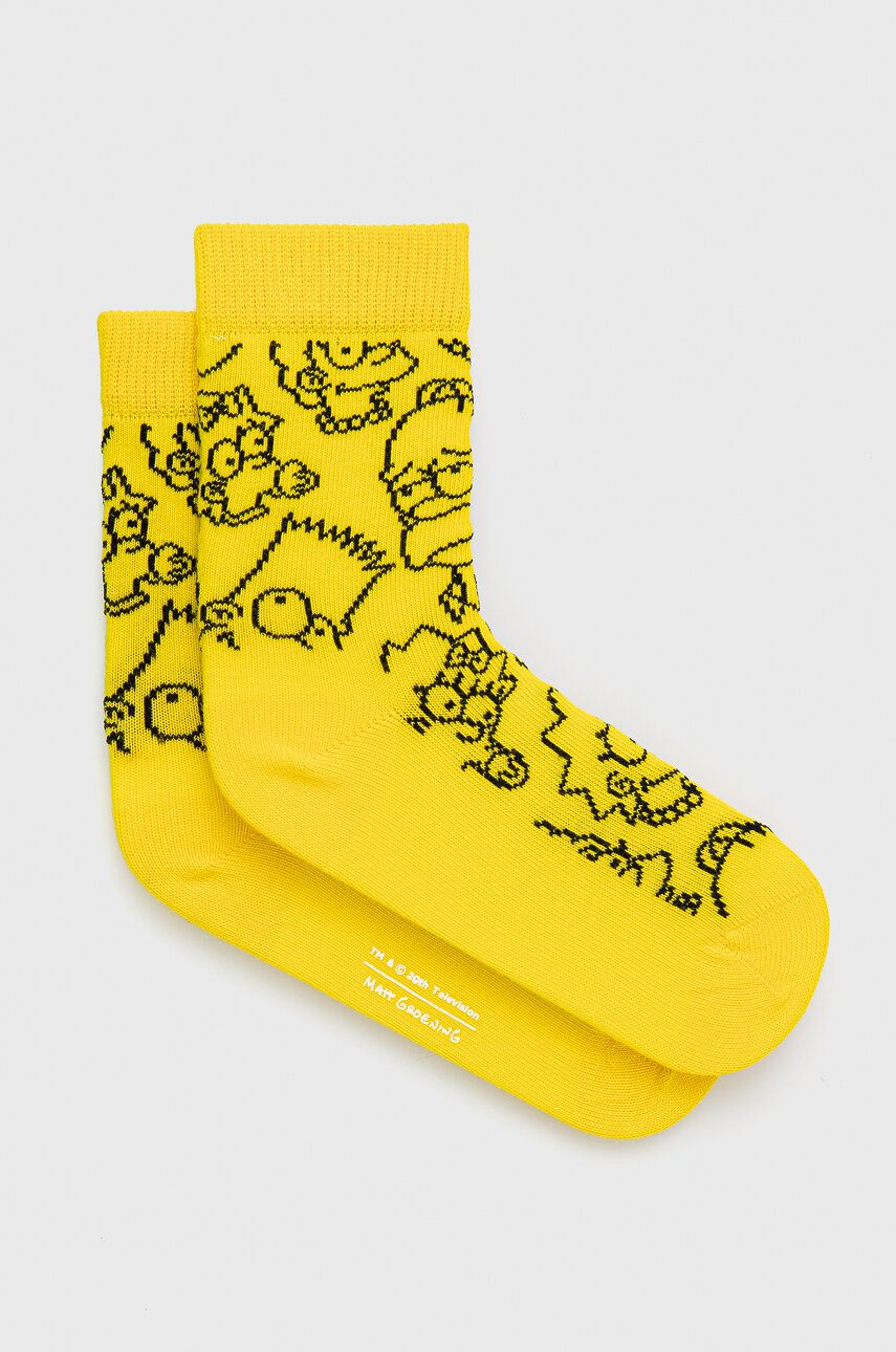 Happy Socks sosete copii The Simpsons Family Kids culoarea galben