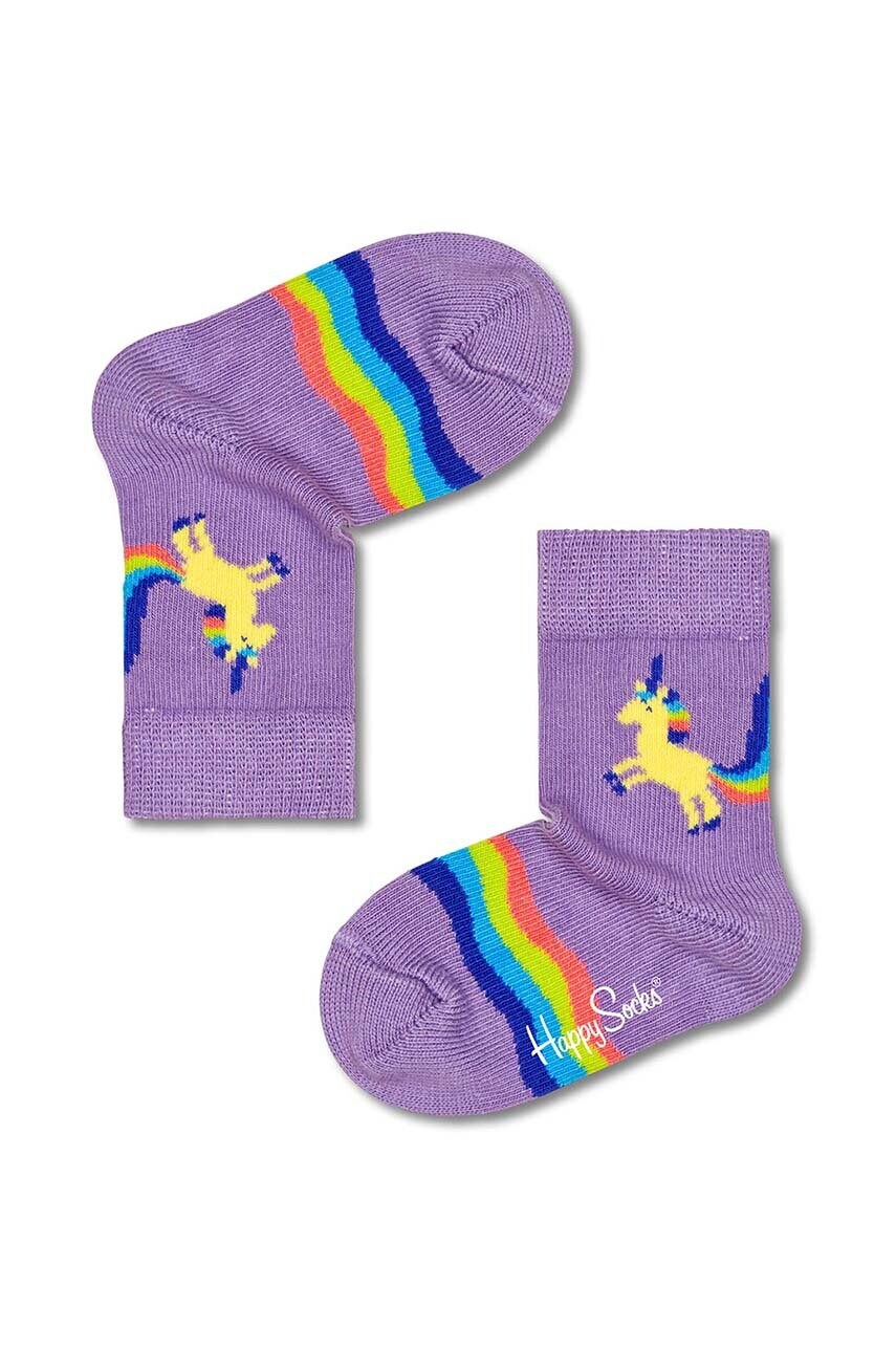 

Детские носки Happy Socks Kids Rainbow Tail цвет фиолетовый