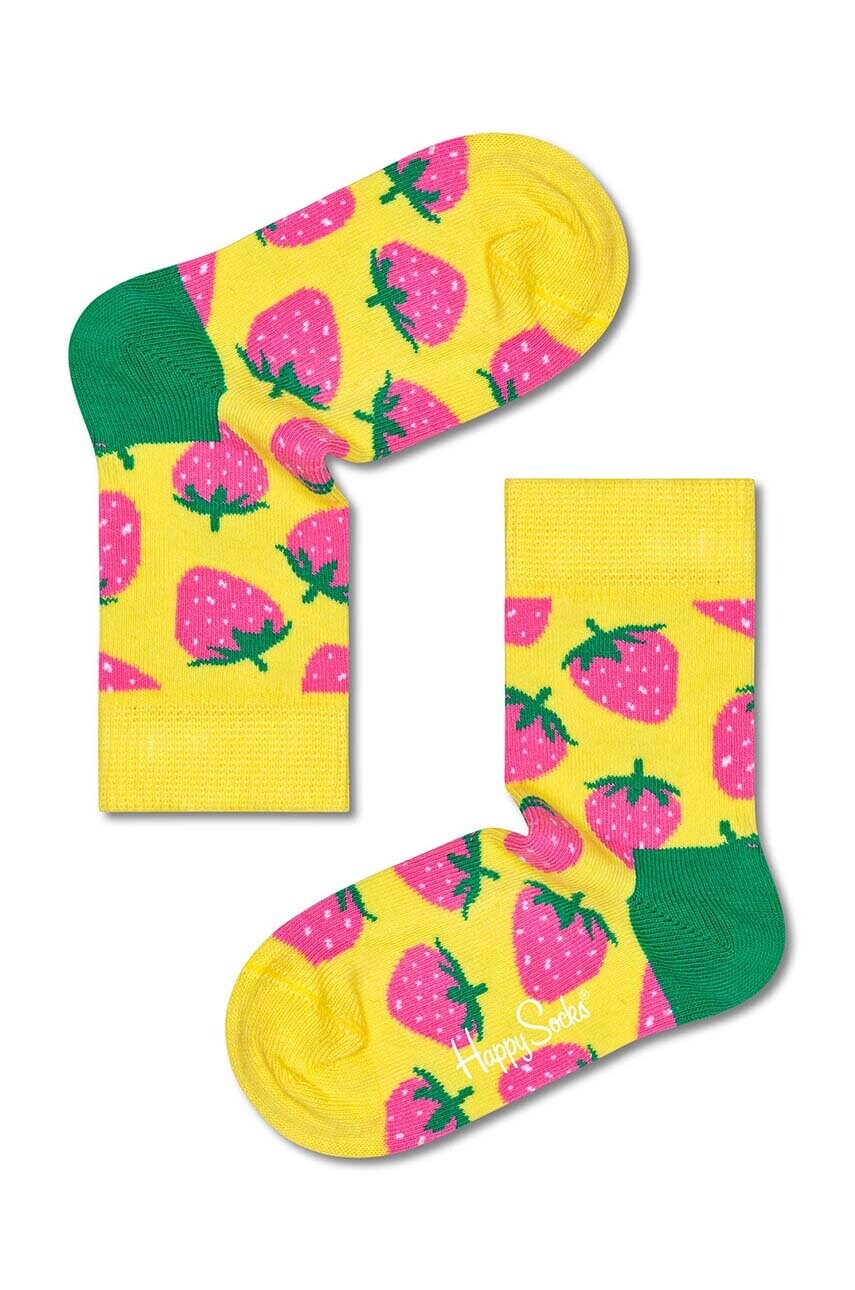 Happy Socks sosete copii Kids Strawberry culoarea galben