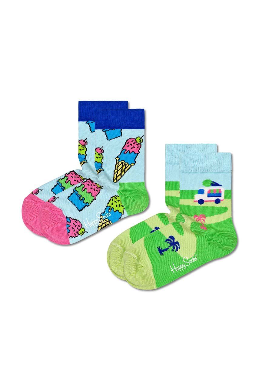 Dětské ponožky Happy Socks Kids Ice Cream 2-pack - vícebarevná -  86 % Organická bavlna
