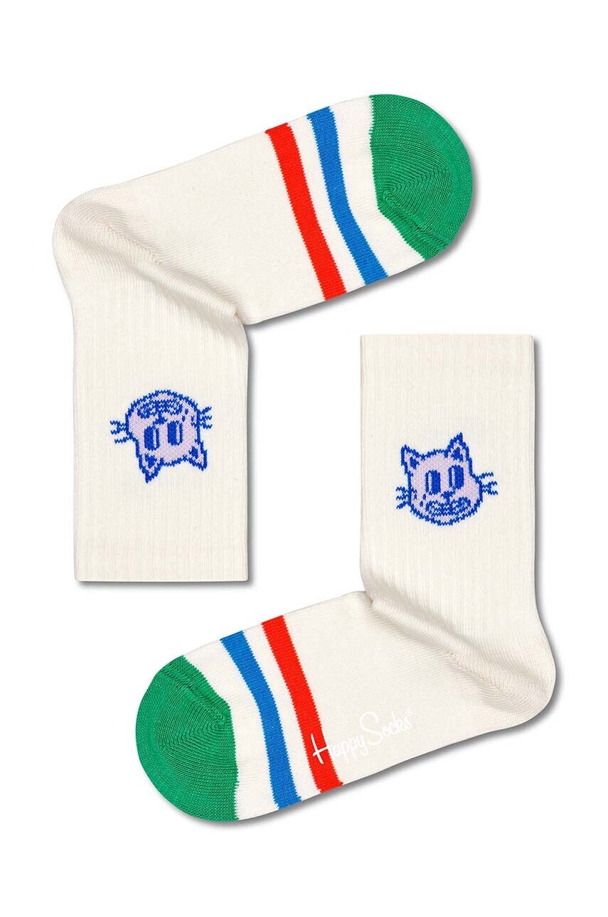 

Детские носки Happy Socks Cat Rib цвет бежевый