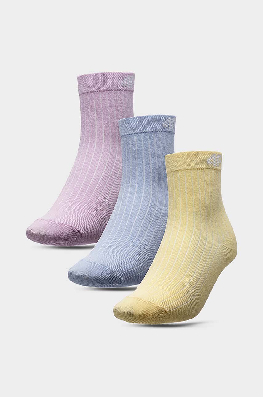 Dětské ponožky 4F 3-pack - vícebarevná -  74 % Bavlna
