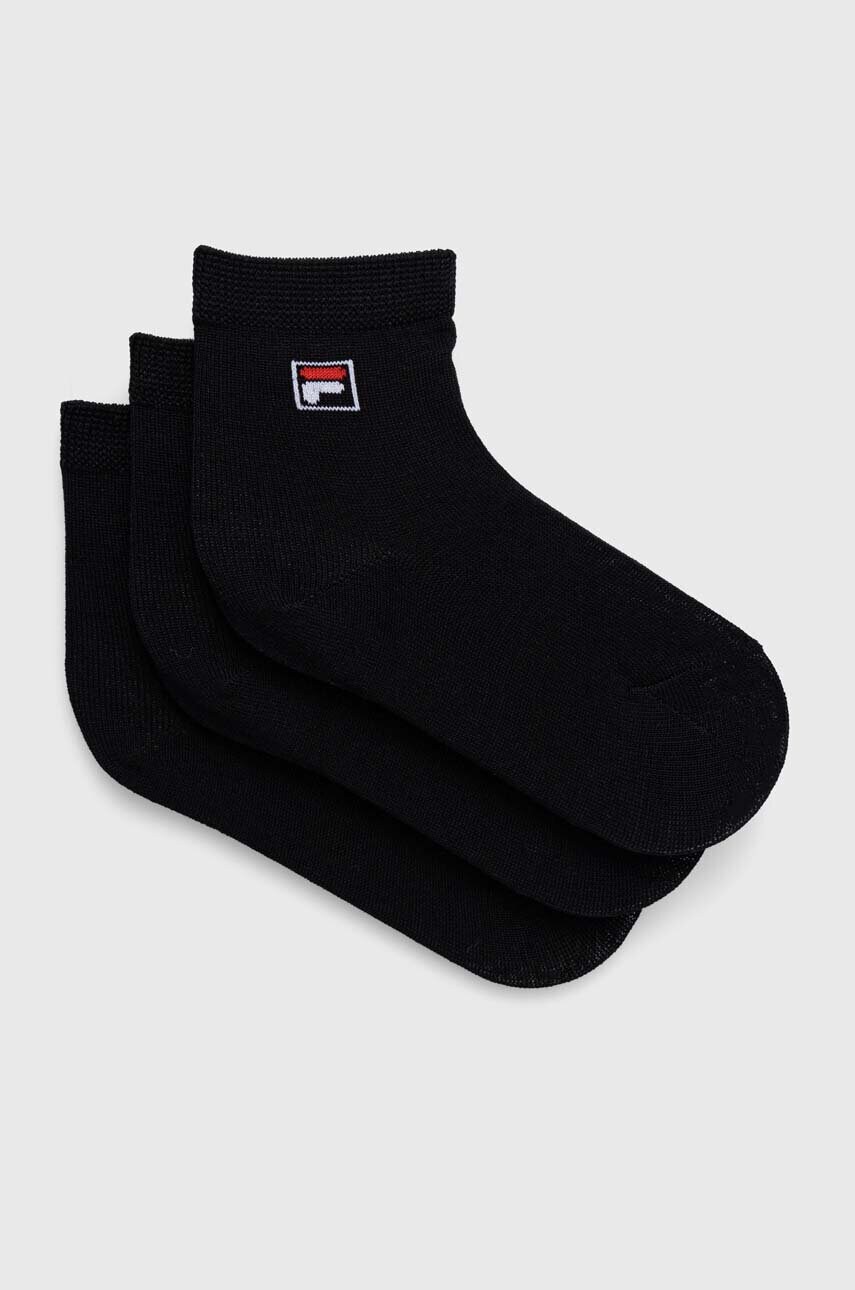 Levně Dětské ponožky Fila 3-pack černá barva
