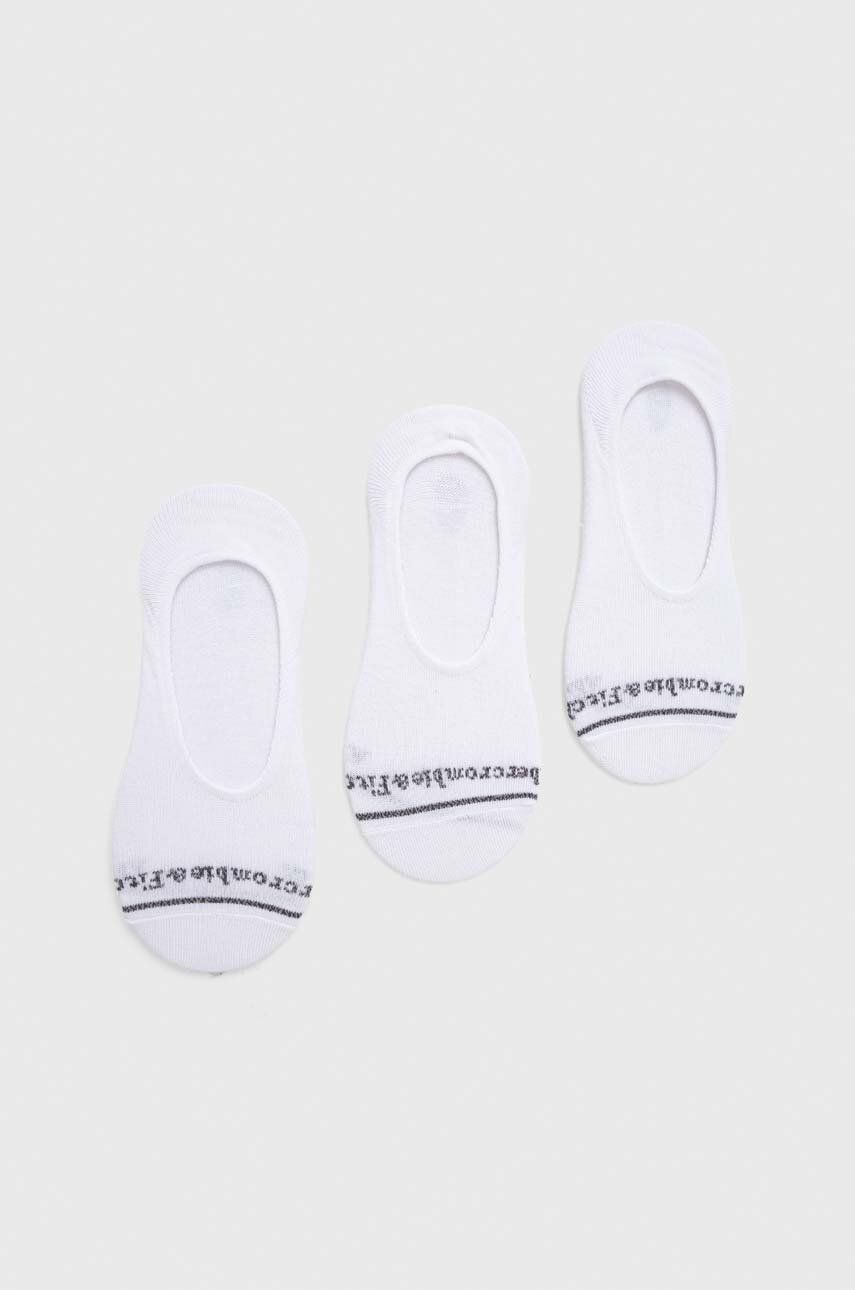 E-shop Ponožky Abercrombie & Fitch 3-pack pánské, bílá barva