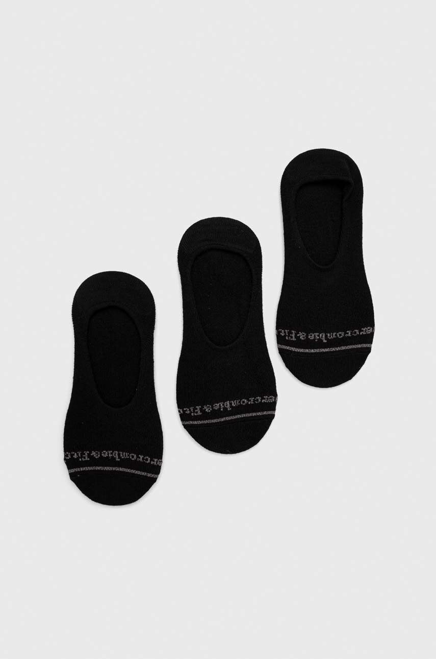 Levně Ponožky Abercrombie & Fitch 3-pack pánské, černá barva