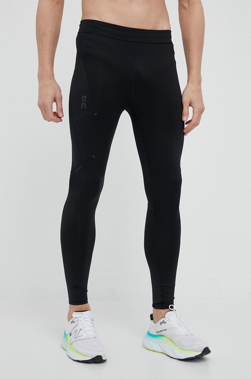 On-running leggins de alergare Performance culoarea negru, neted