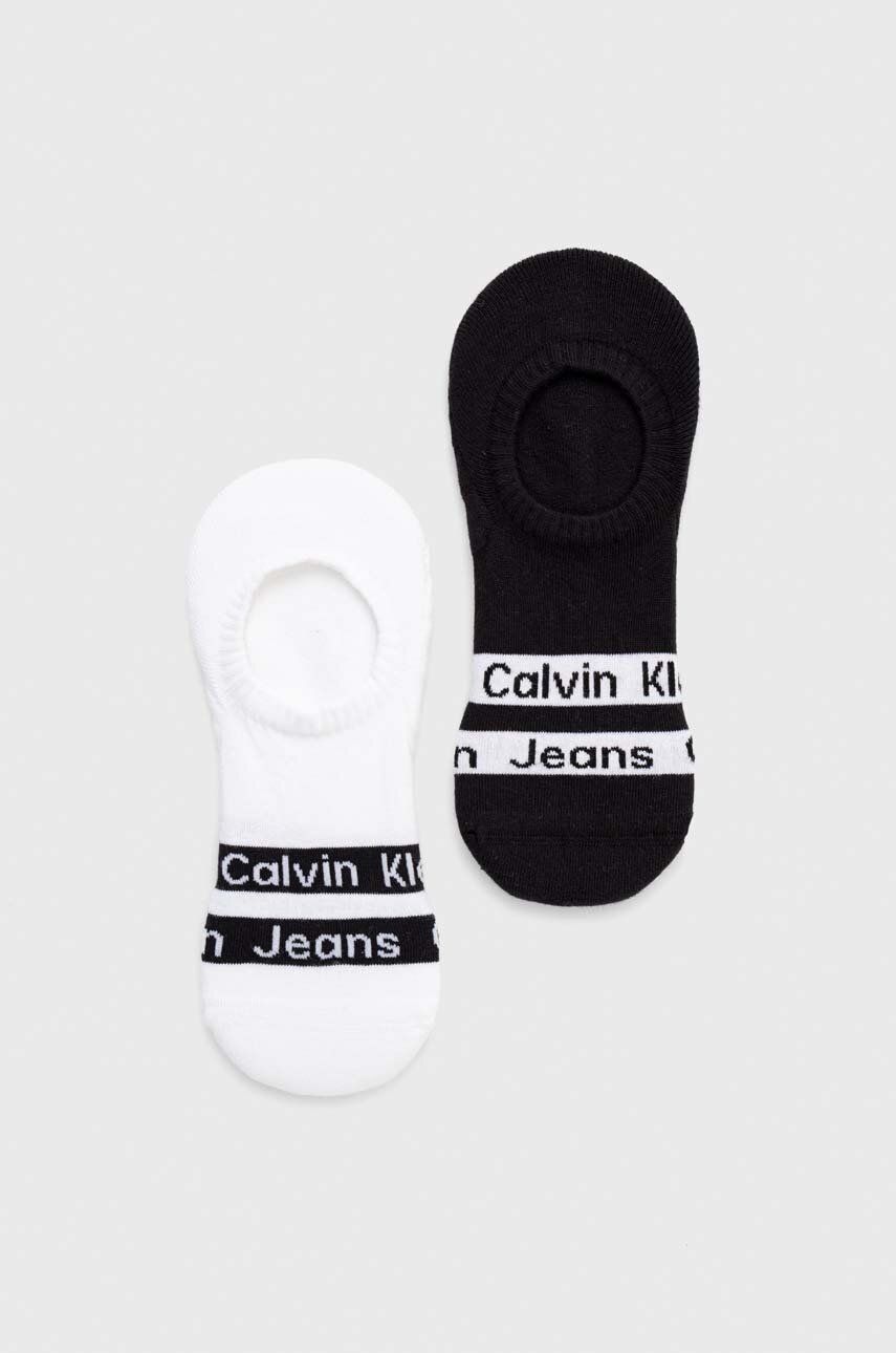 Kotníkové ponožky Calvin Klein 2-pack pánské, bílá barva - bílá -  81 % Bavlna