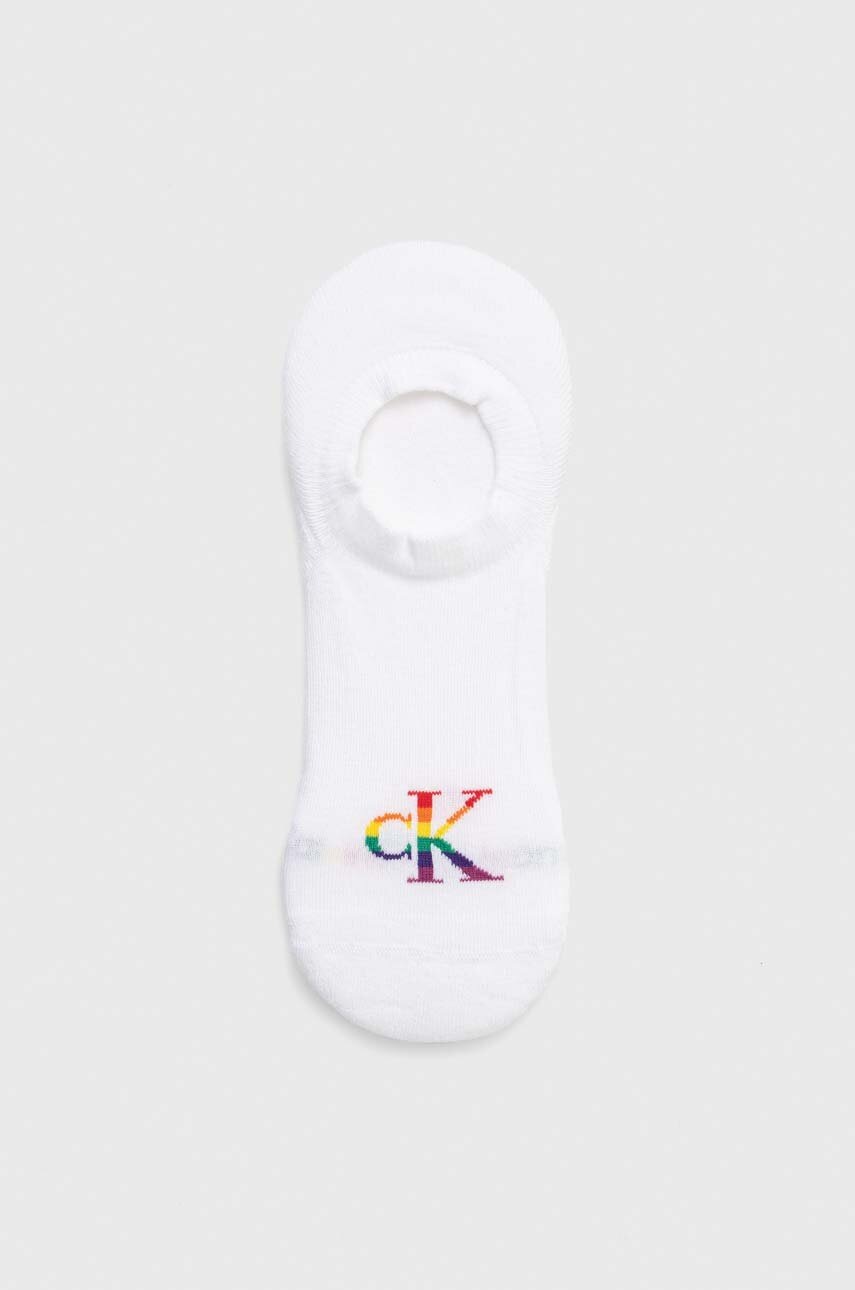 

Чорапи Calvin Klein в бяло, Бял