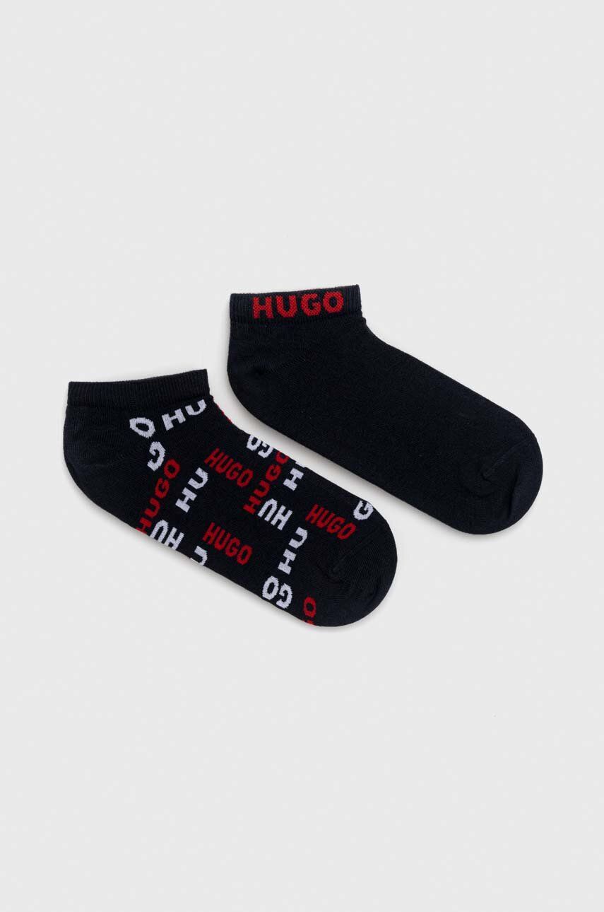 Levně Ponožky HUGO 2-pack pánské, tmavomodrá barva, 50491224