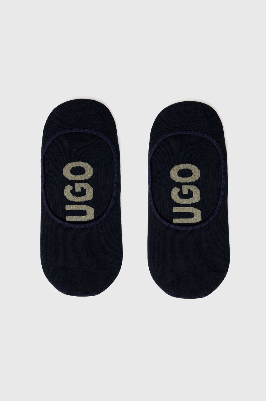 Ponožky HUGO 2-pack pánské, tmavomodrá barva - námořnická modř